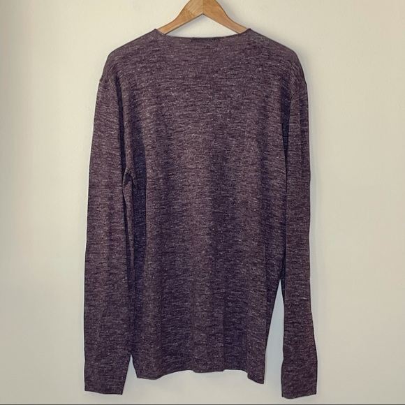 PENDING John Varvatos NWT Wool/Linend Sweater, Men’s L, Oxblood (Heathered Plum) - Picture 3 of 9
